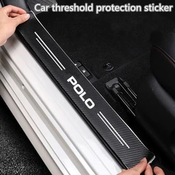 DIY Carbon Fiber Car Sticker Protector Strip Auto Door Sill Waterproof Protect Film For Polo 6R 6N 6N2 6C 9N 9N3 Rline R Line
