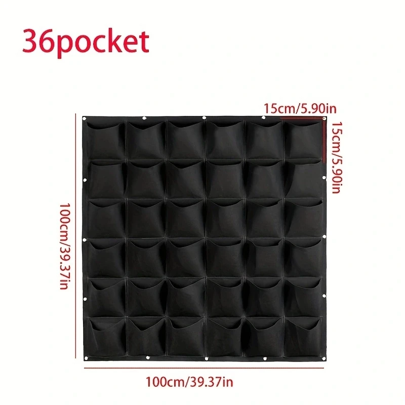 Fruit Grow Bags Planting Bags Plant Grow Bags Felt Grow Bags Multi-pocket Planting Bag Felt Vegetable Fruit Flowers Grow Bags Plants Hanging Vertical Home Garden Black Plant Seeding Pot