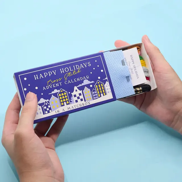 Calendrier de l'Avent au point de croix de Noël, kit de broderie de calendrier de Noël 2