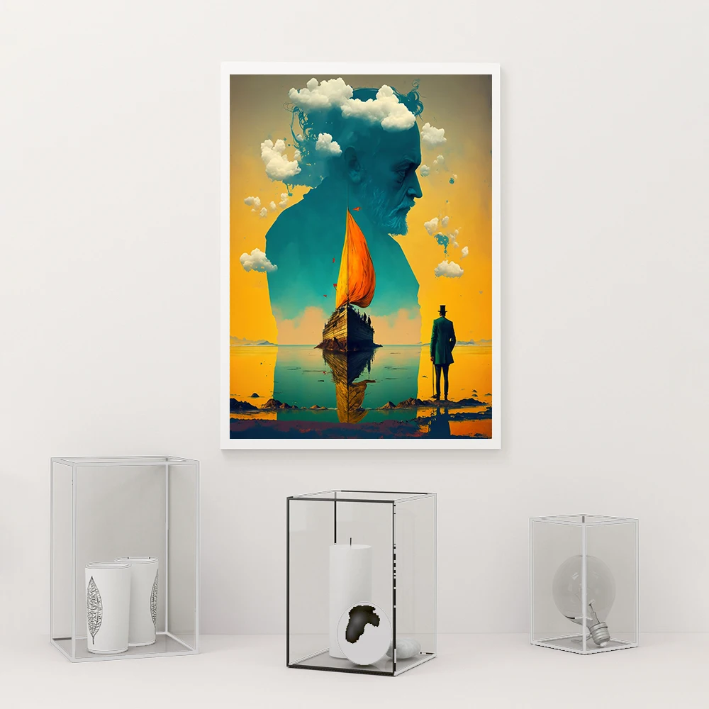 Surreal Modern Mindfulness Canvas Wall Art: Abstract Prints