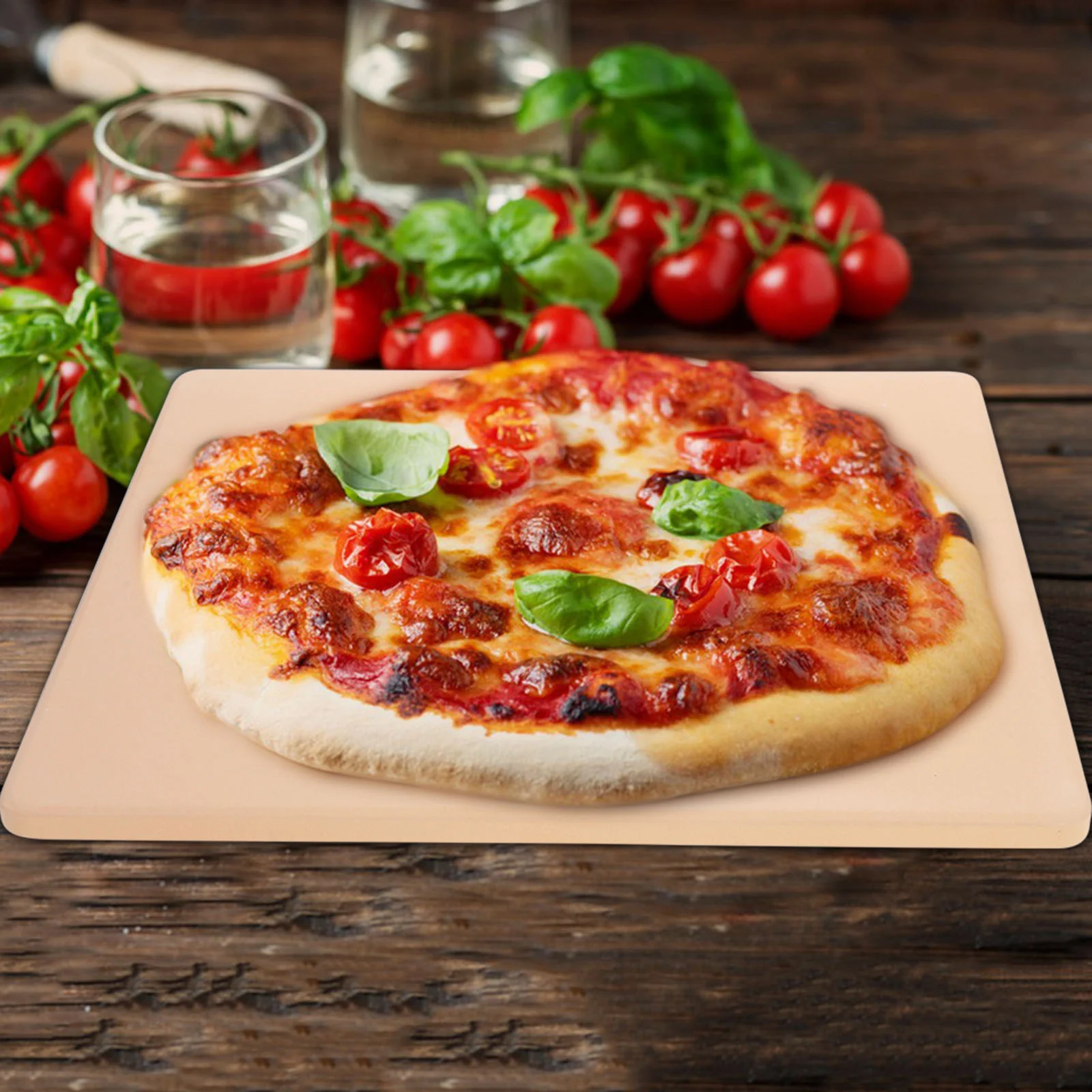 Square Cordierite Pizza Stone Heavy Duty Bake Pan Bread Cooking Tool Oven Accessories Smooth Surface Grilling Baking Kitchen