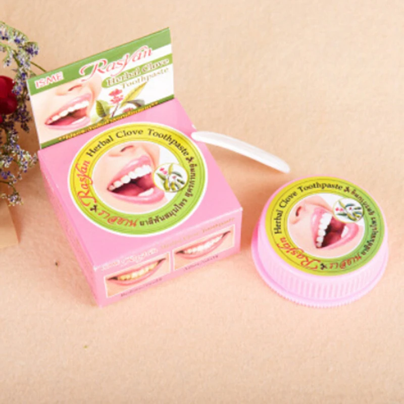 Color Toothpaste 1Pc Tooth Whitening Toothpaste Remove Stain Antibacterial Allergic Natural Herbal Clove Thailand Toothpaste