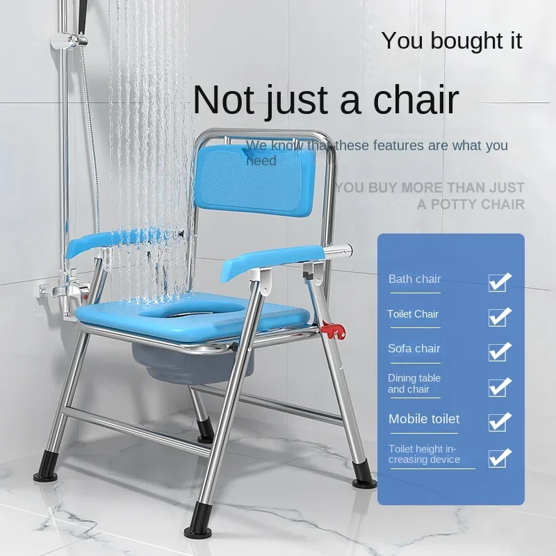 Install-Friendly Commode Chair Foldable Toilet Assistant Stable Support Convenient Bathroom Helper - Easy Assembly 3