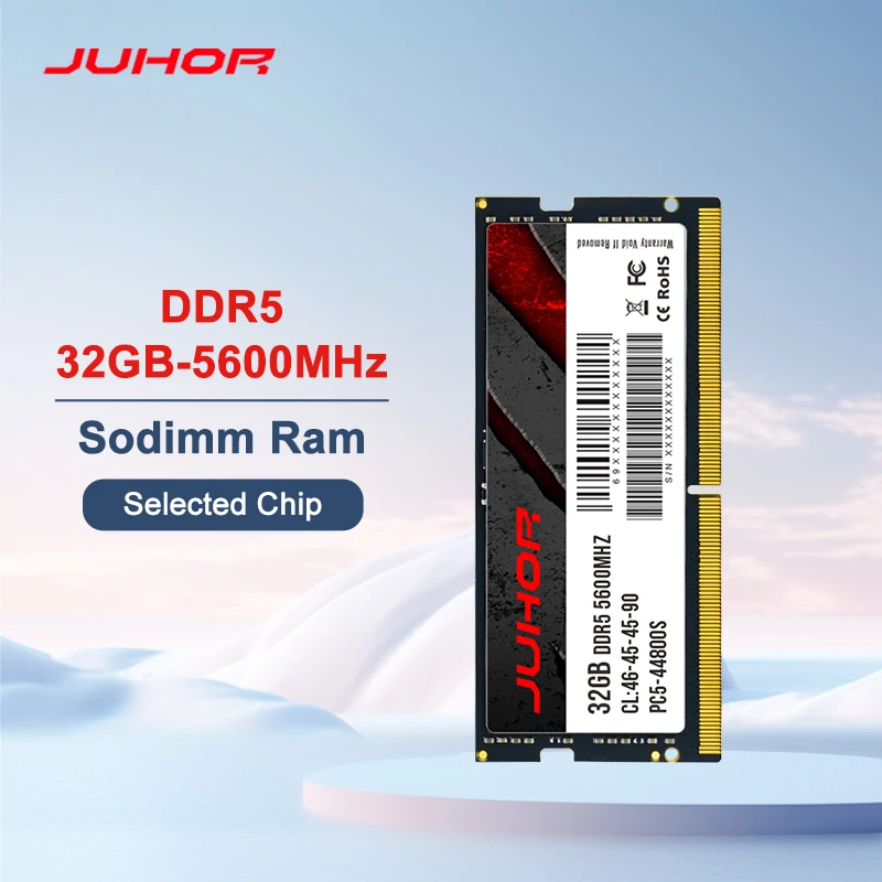 JUHOR Laptop Memory DDR5 16GB 32GB 5600MHz Sodimm Memoria Ram
