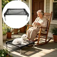 Elevated Dog Bed Breathable Mesh Washable Portable Cot Heavy Duty Raised Outdoor Dog Bed for Camping Travel Car Patio Yard 3