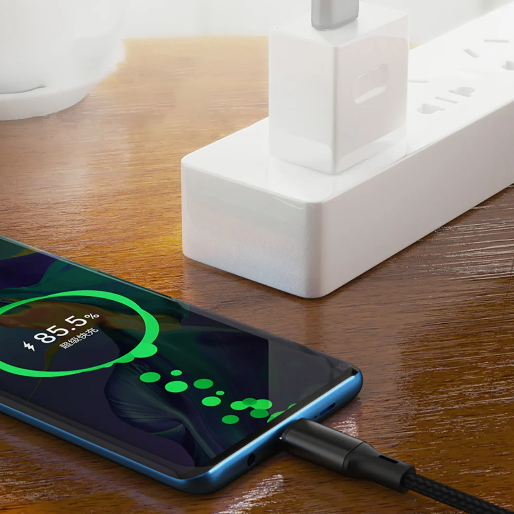 2-in-1 USB C 케이블 나일론 편조형 타입-C 마이크로 고속 충전 데이터 케이블 8피트/4피트 두 대의 휴대폰 동시 충전 어댑터 와이어