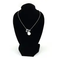 Black Mannequin Necklace Jewelry Pendant Display Stand Holder Show Decorate Rack Black Velvet Fabric Choker Organizer Showcase 2
