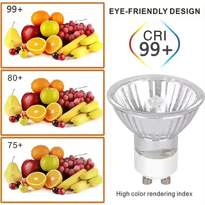 Enhanced Bright White 50W Halogen Spot Light Bulb with GU10 Base