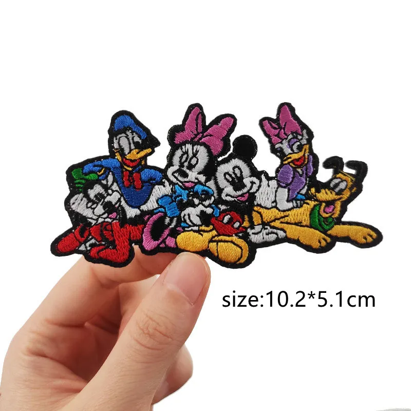Cartoon Mickey  Minnie Mouse  Cloth Paste Minnie Couple Clothes Decoration Iron on Patches Embroidery Patches for Clothing 
