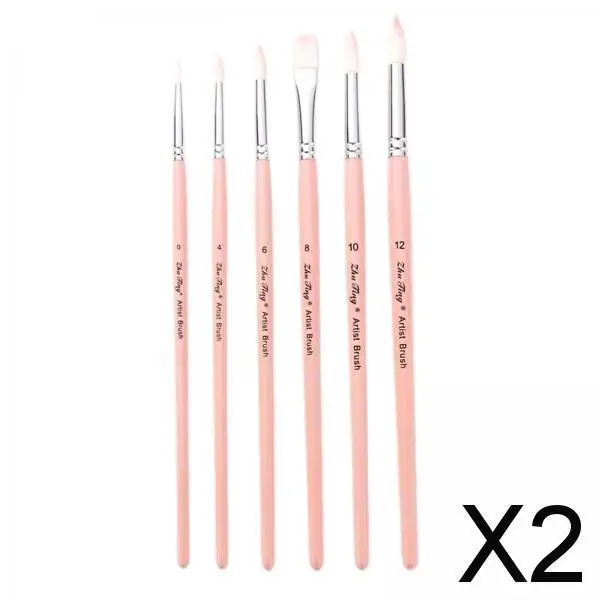 

Кисти для рисования акварелью 2x6x, нейлоновая кисть для рисования, розовые