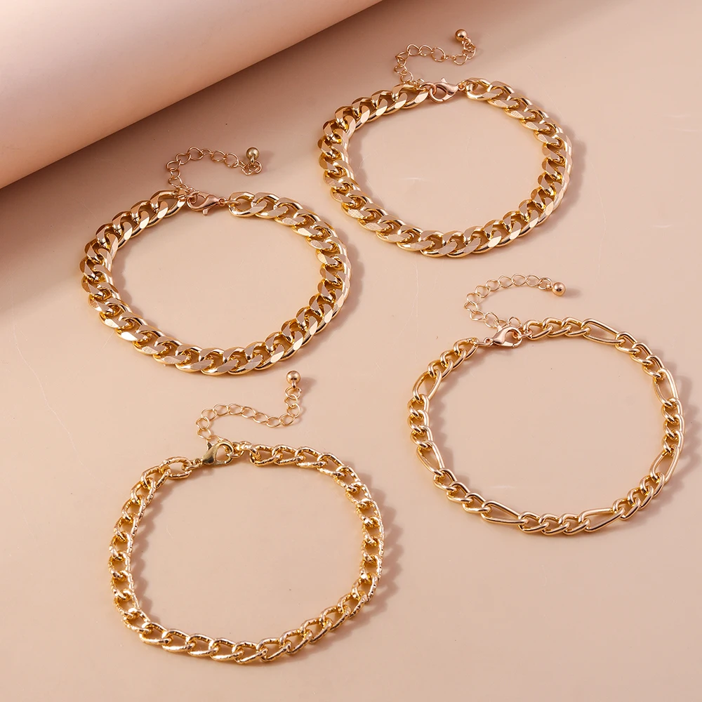 Aihua Mode Gold Farbe Link Ketten Fußkettchen Für Frauen Multilayer Barfuß Knöchel Auf Bein Armband Fuß Schmuck Geschenke – Detail 3