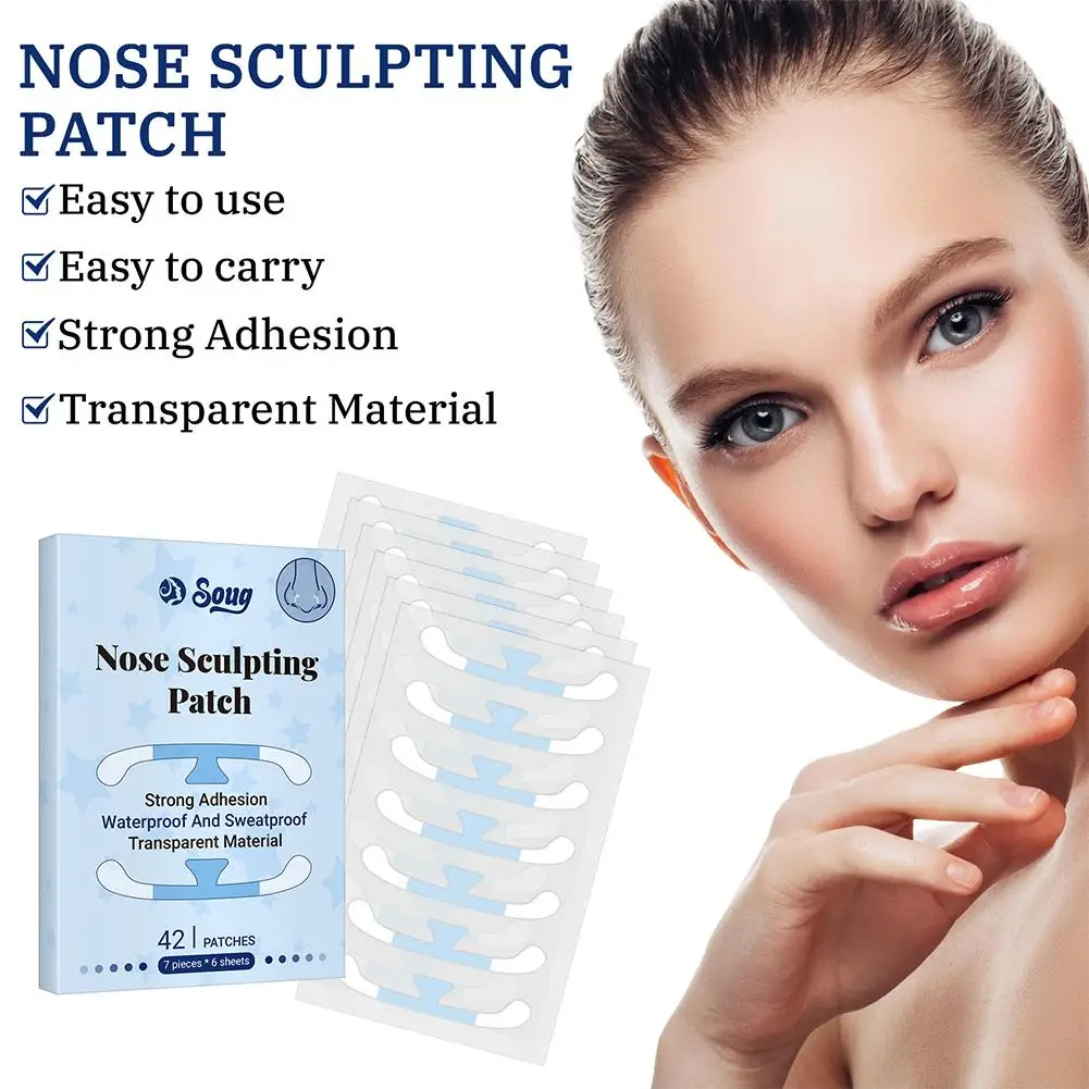 Shrinking Nose Wing Stickers Invisible Nose Shrink Patch For Cosplay Special Shrink Beauty Strips Shaper Lifting 42PCs nose shaper nostril opener dilators acne stickers