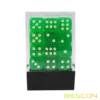 Bescon 12mm 6 Sided Dice 36 in Brick Box, 12mm Six Sided Die (36) Block of Dice, Translucent Green with White Pips 4