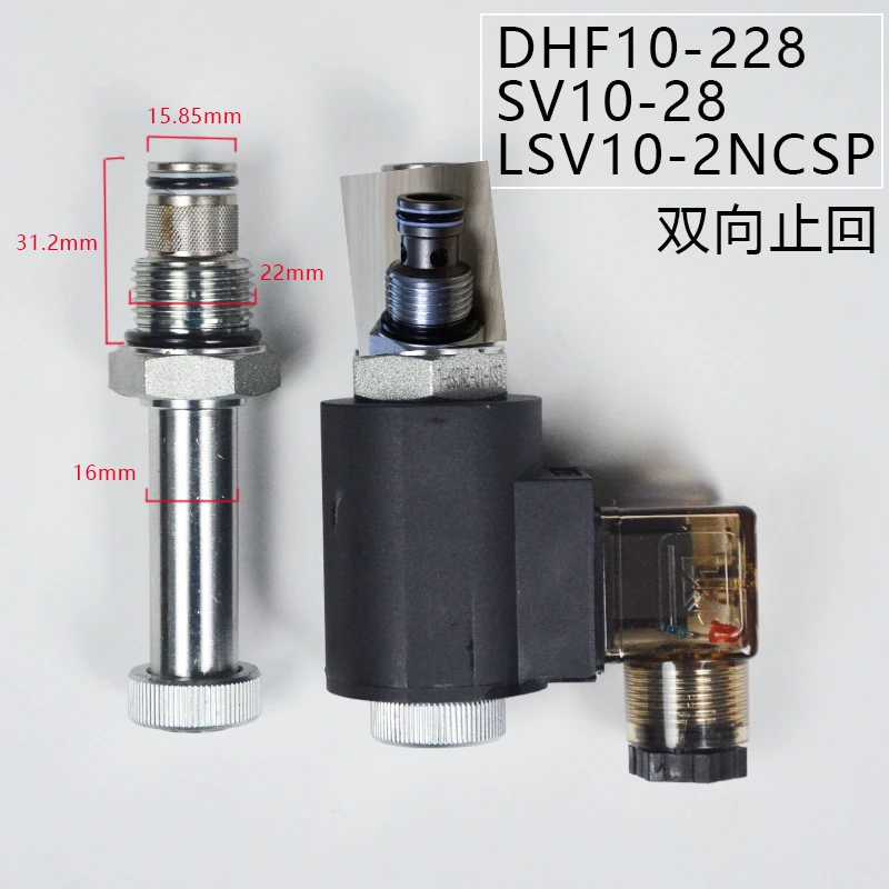 

Two-position Two-way Threaded Cartridge Solenoid Valve Two-way Normally Closed Cut-off Back DHF10-228 SV10-28 2NCSP