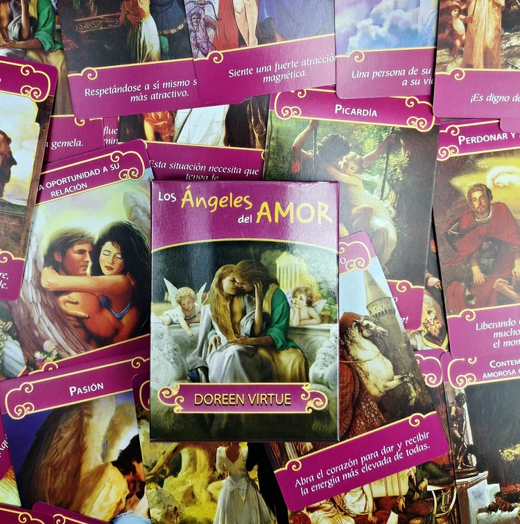 Divinatory Cards Romance Anjos dos Arcanjos e Guia PDF Book Edição  Espanhola Jogos de tabuleiro Tarot Doreen Virtue - AliExpress