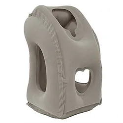 Deluxe Comfort Inflatable Travel Pillow for Ultimate Neck and Head Support (Grey)
