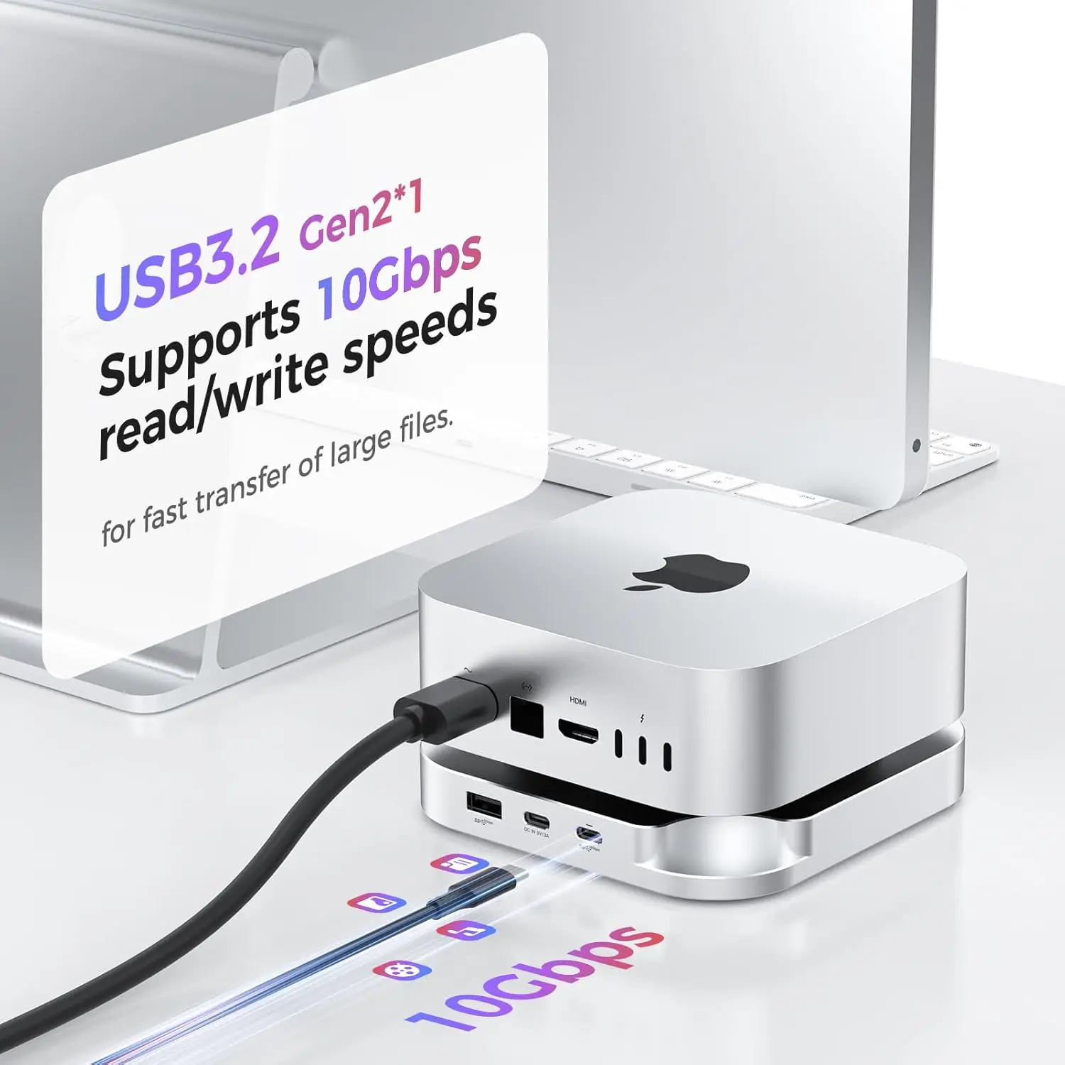 사진작가용 M.2 SSD 인클로저가 포함된 Mac Mini M4 Dock, 10Gbps CFexpress Type B/Type A 카드 리더기 전문 영화 제작자