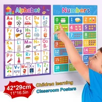 Abc Alphabet + Numbers 1~20 Poster Set Toddler Educational Charts Learning and Education Toy for Kid Baby Alphabet Montessori 1