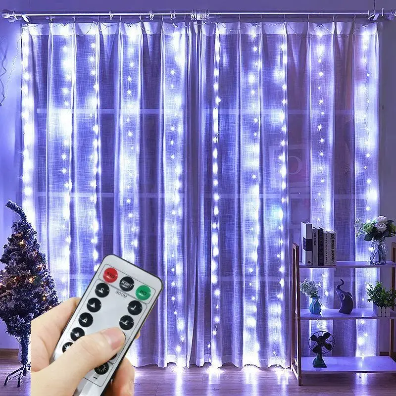 Description Picture 6 of itemCurtain LED String Lights Garland Christmas Decoration for Home USB Remote Control Halloween Wedding Fairy Lights for Bedroom