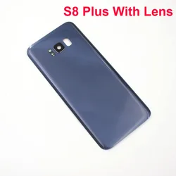 Premium Back Glass Replacement with Camera Lens Frame + Logo for Samsung Galaxy S8/S8+ Battery Cover Repair (S8Plus gray)