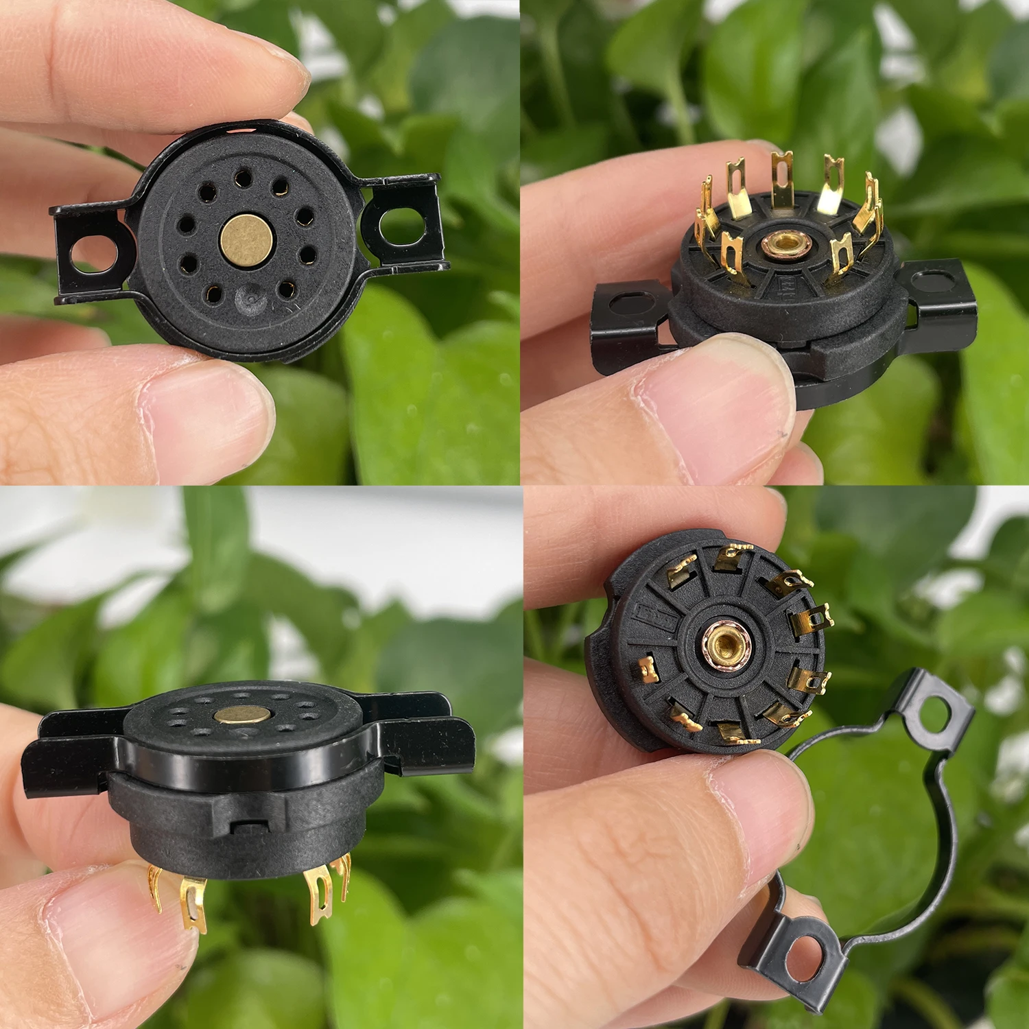 1pc EIZZ 9pin Tube Socket Base For 12AX7 ECC82 ECC83 12AU7 12AT7 ECC88 6922 Electron Tube Gold Plated Pins Hifi Audio AMP