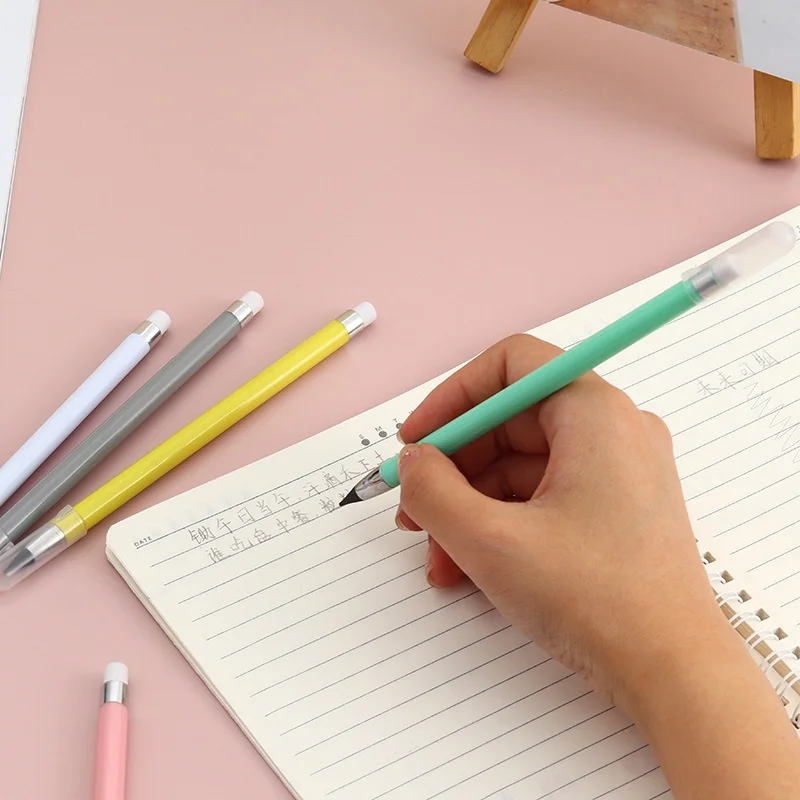 6 Pcs/Set Everlasting Pencil Unlimited Writing Metallic No Ink Pen Erasable Pencil Kawaii Stationery School Supplies 5