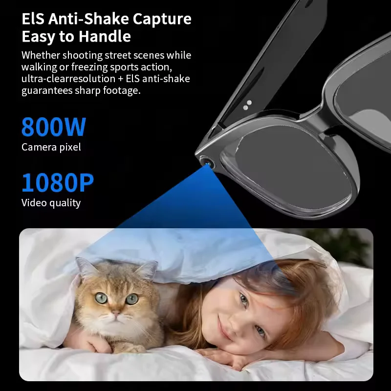 Neue 800-W-HD-Kamera-Sonnenbrille mit KI-Unterstützung für Männer und Frauen, über 100 Sprachen, 1080p-Videoaufnahme, Musikwiedergabe und Anruffunktion_voghion.com