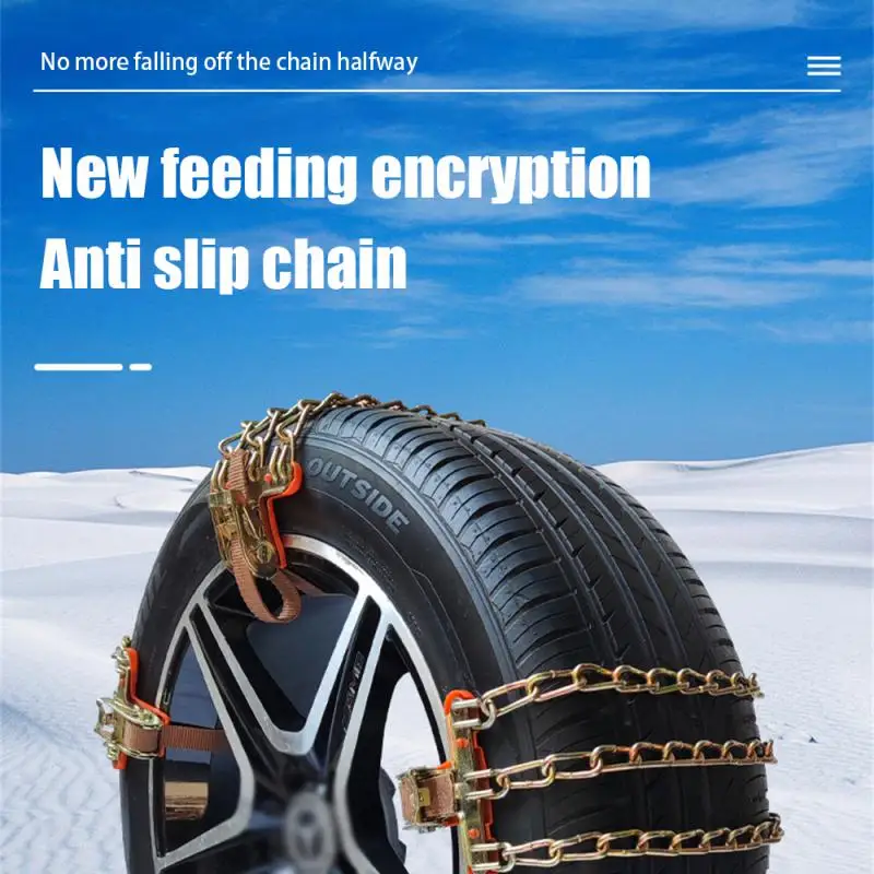 Anti-Skid Iron Car Tire Snow Chains Emergency Metal Snow Mud Sand Tyre Chains Suitable For Tire Width 165-265mm