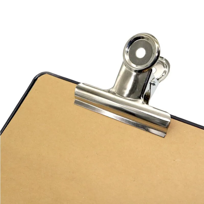 5pcs/lot Round Metal Grip Clips Silver Bulldog Clip Stainless Steel Ticket Clip Stationery Bills Office School Binding Supplies