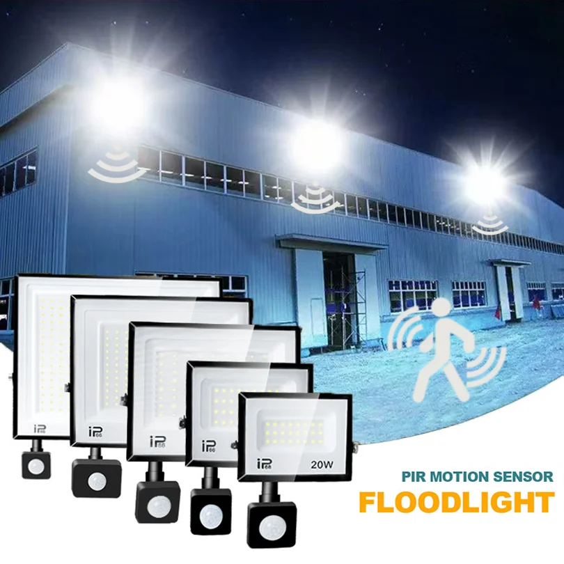 LED PIR Motion Sensor Floodlight Outdoor Wall Light LED Spotlight 150W 100W 50W 30W 20W IP66 Waterproof For Garden led motion sensor light led flood light