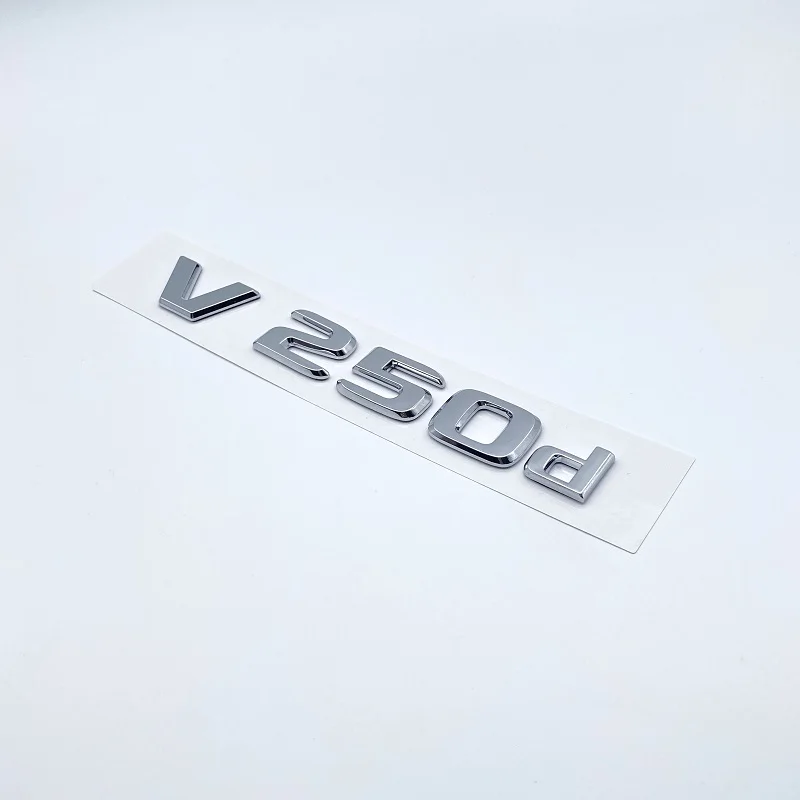 Badge Lettre Coffre Mercedes Classe V (V220d, V250d...) - ABS 3D, Argent Ou Noir - Autocollant Résistant - 10