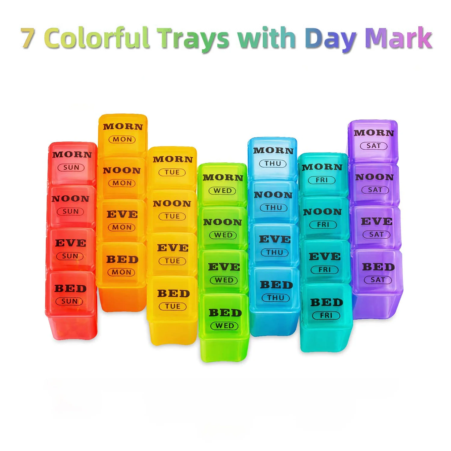 Extra Large 7-Day Pill Organizer with Detachable Moisture-Proof Compartments
