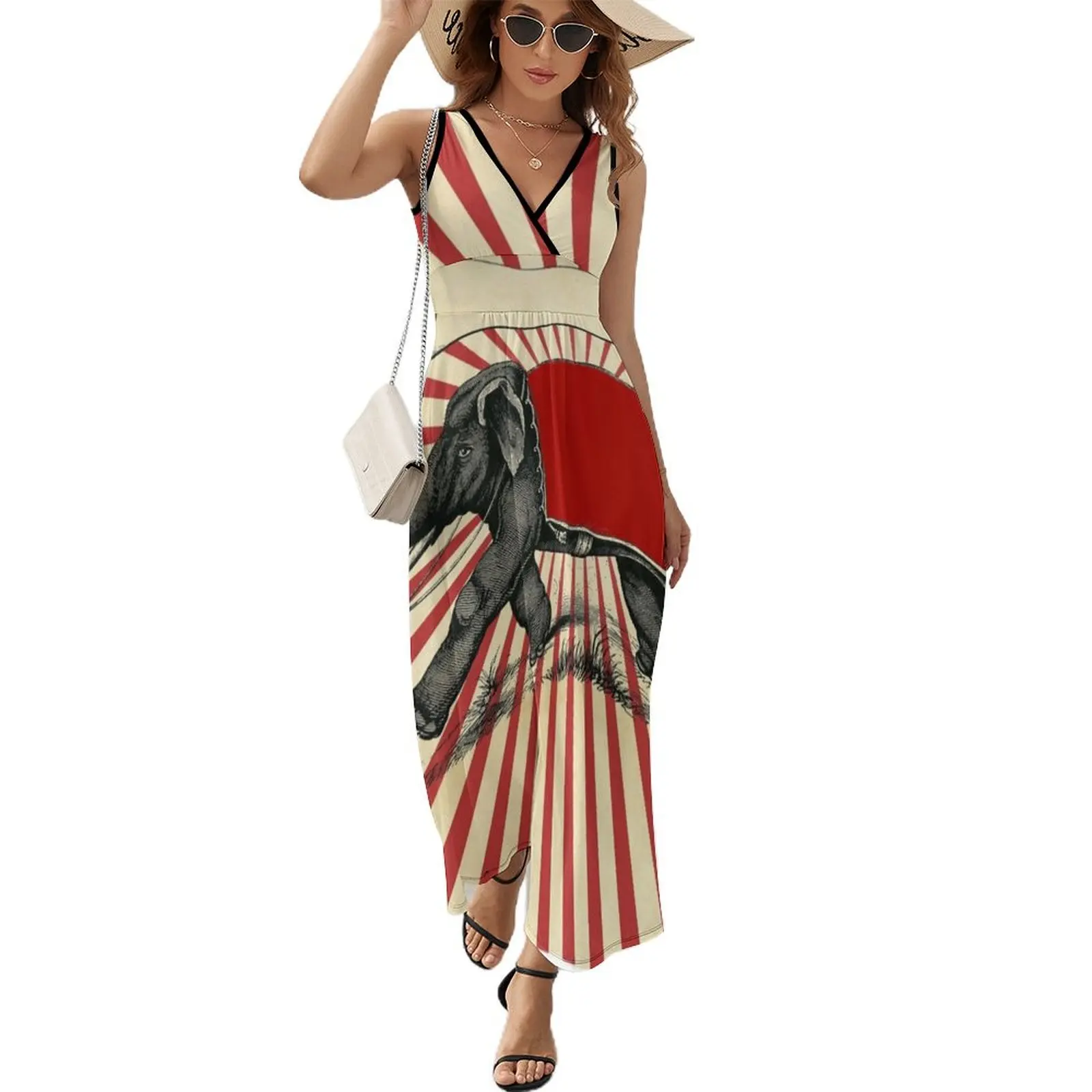 

Circus Elephant Vintage Poster Pop Wall Street Art Sleeveless Dress summer dresses for women 2024 dresses women summer 2024