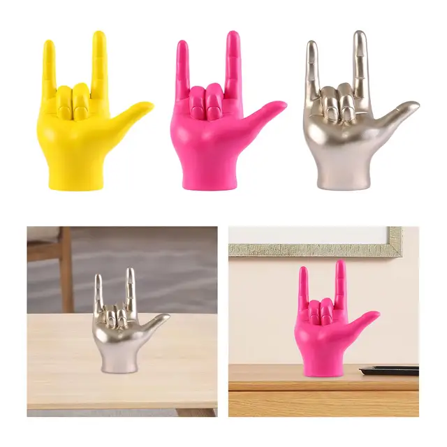 Rock On Finger Gesture Statue Figurine 3