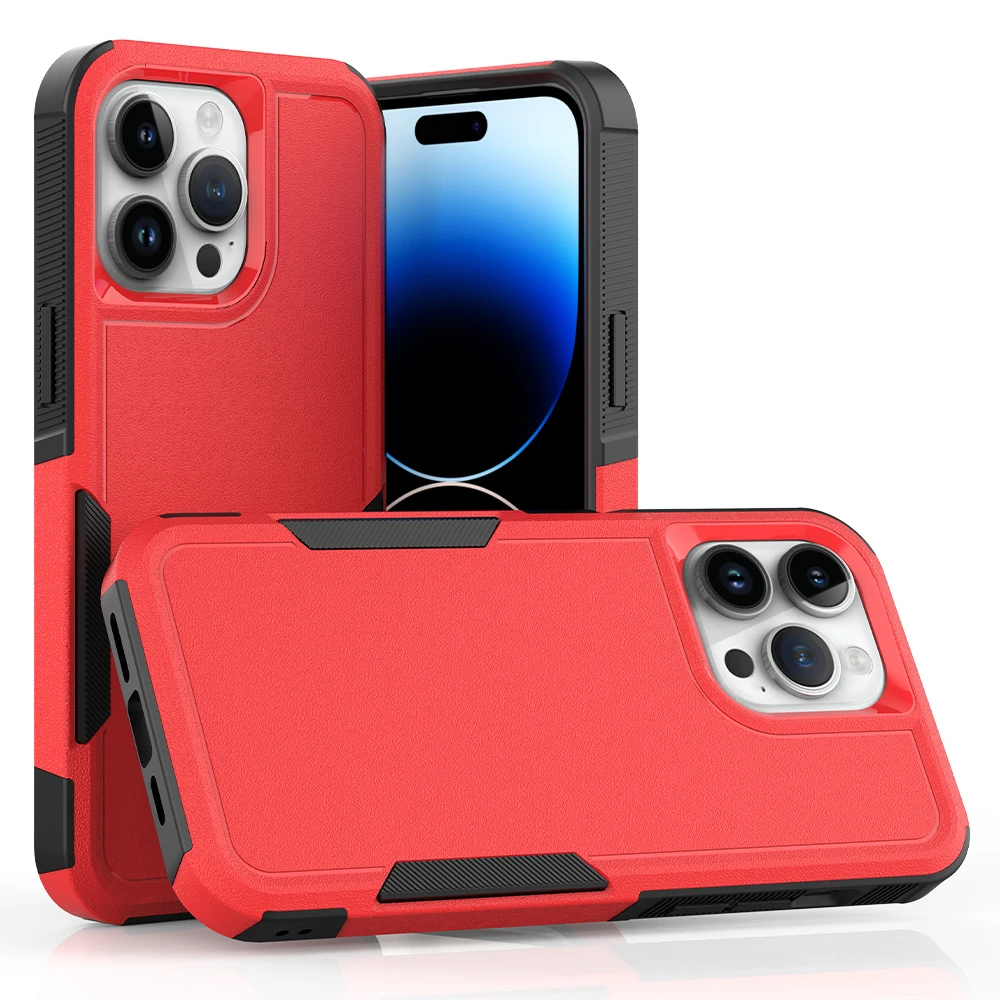 Durable Armor Shockproof TPU Bumper Phone Case with Hard Plastic Back Cover