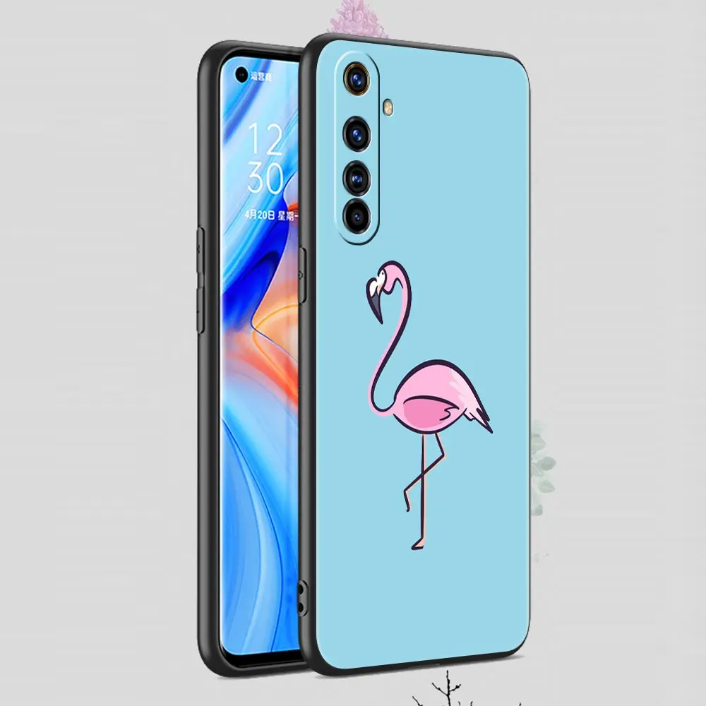 Pink Red Flamingo Soft Silicone Phone Case - Stylish Black Cover