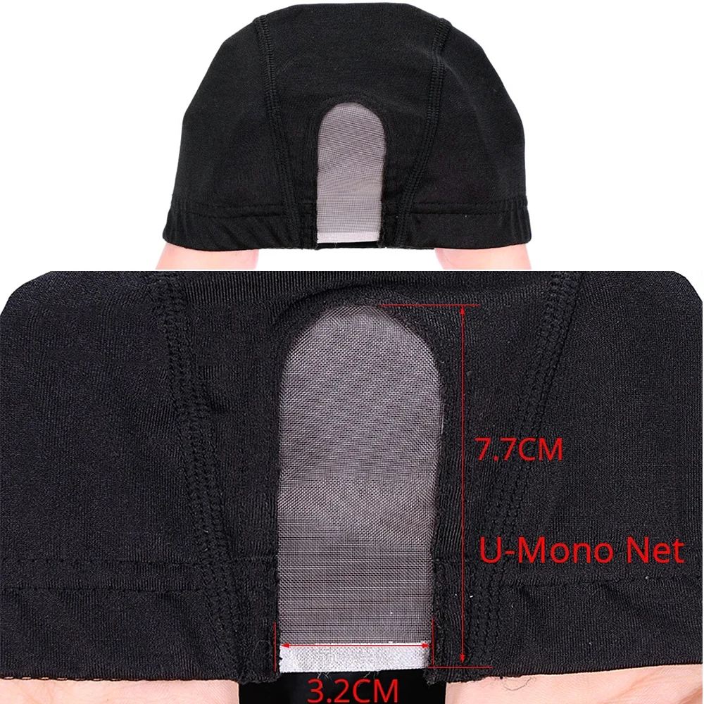 1pcs Black U Part Wig Cap With Swiss Lace Net Making Wigs Full Lace Wig Weaving Cap Mesh Base Machine Made Stretchy Net