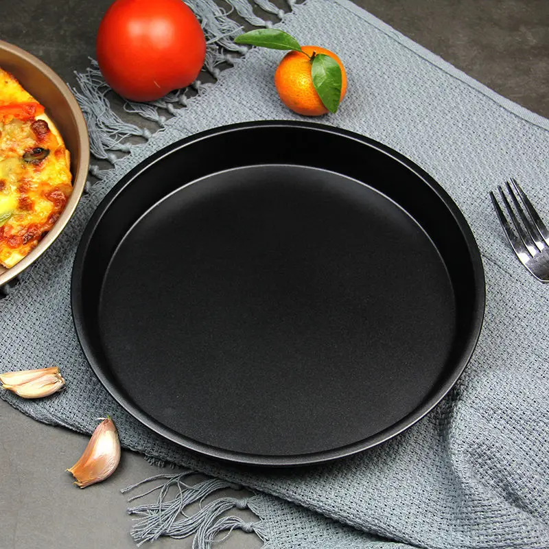 5-10 Inches Carbon Steel Round Pizza Pan Nonstick Mold for Baking Oven Bakeware Cake Pastry Dish Plate Kitchen Accessories