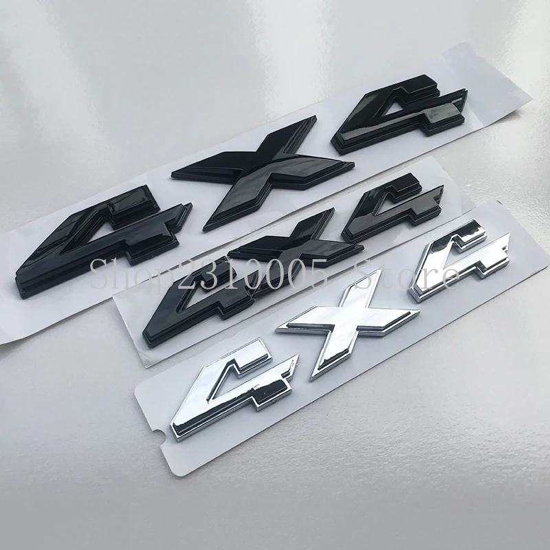 Two Layers ABS Numbers Gaped 4x4 Emblem for Jeep Compass Dodge 4 Wheels Drive Car Trunk Fender Badge Sticker Chrome Glossy Black