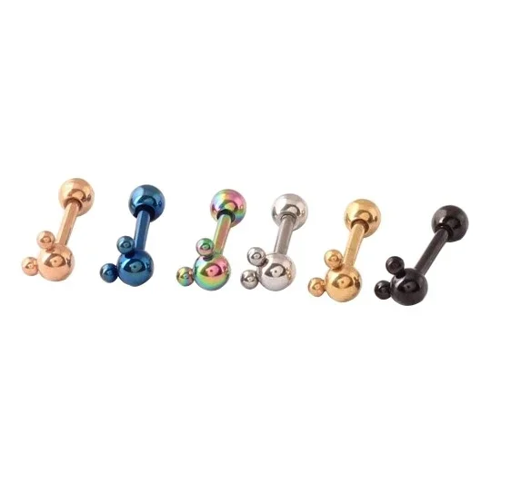2PCS Mini Mickey Cartilage Stud Earrings For Women Crown Flower Heart Shape Helix Tragus Ear Piercing Jewelry piercing jewelry,body piercing jewelry,body jewelry,ear piercing jewelry,body piercing earrings,metal jewelry,ear studs