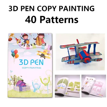 Libro da Disegno per Penna 3D Riutilizzabile, 14/22/40 Modelli Colorati, Carta Spessa, Piastra Trasparente, Modello per Pittura per Penna 3D, Regalo per Bambini