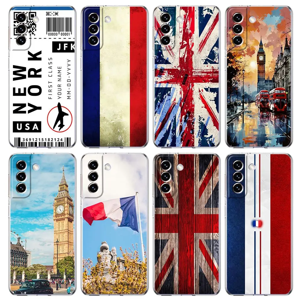 Soft Clear Phone Case with International Flag Design