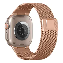 Elegant Milanese Loop Watch Strap - Stainless Steel Mesh Bracelet - S10 42 - 38 40 41mm (Rose gold)