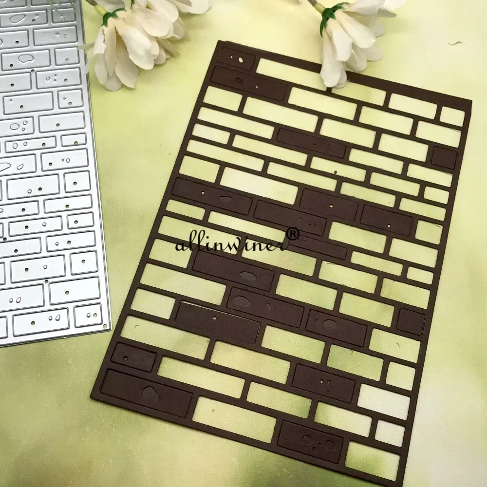 Ziegelwandrahmen, Metall-Stanzformen, Schablonen, gestanzt, für DIY Scrapbooking, Album, Papier, Kartenprägung