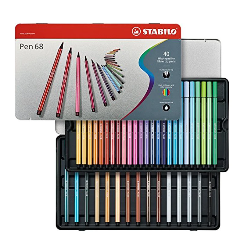 stabilo-premium-boligrafo-de-fieltro-68-50-colores-diferentes-caja-de-metal-paquete-de-50