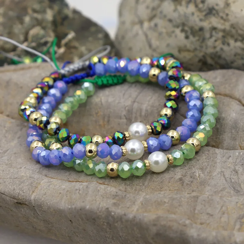 Armbänder für Frauen, modischer Perlen-Kristallschmuck, böhmischer, mehrfarbiger, handgefertigter, verstellbarer Armband-Schmuck, Geschenk-Accessoires für Frauen. – Detail 6