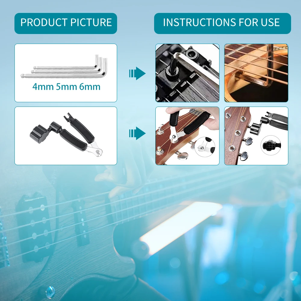 Guitar Repair Tool 25Pcs Guitar Tool Kit Guitar Repairing Tools Setup Kit with Carry Bag for Ukulele Bass Maintenance Tool Luthier