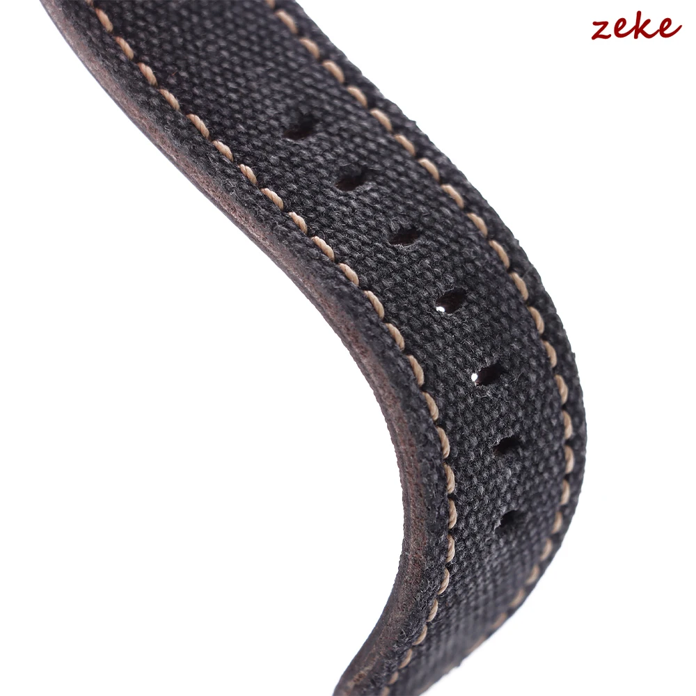 Waterproof Sailcloth Nylon Leather Watch Strap with Quick Release