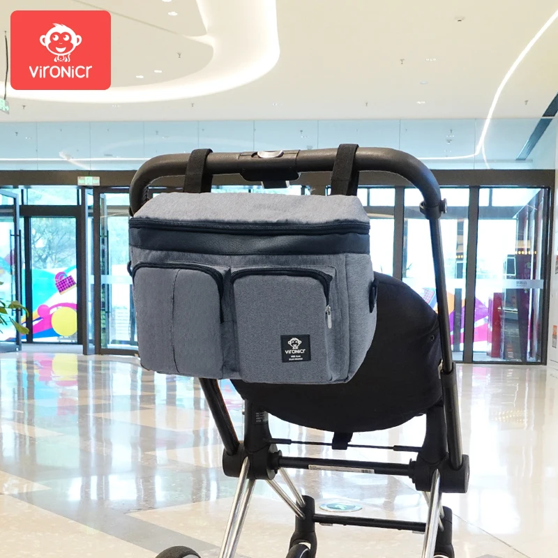 Borsa per passeggino multifunzionale di grande capacità Organizzatore Cestino per carrozzina Accessori per riporre Pannolini Borsa per pannolini Borsa da viaggio per mummia - immagine 2