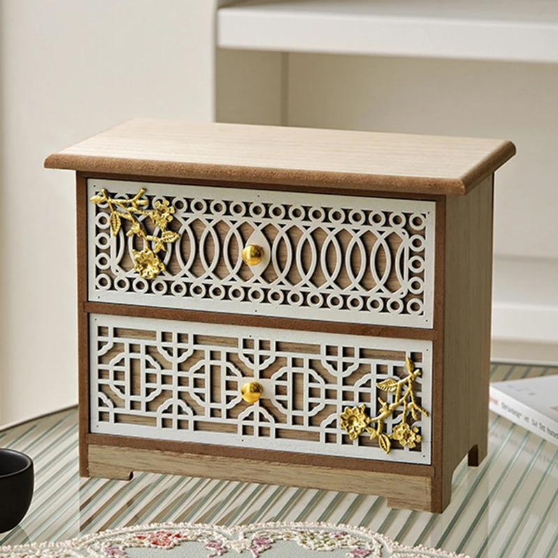 Description Picture 2 of itemWooden Storage Drawers Home Office Desk Drawer Type Storage Box Bedroom Removable Decoration Makeup Organizer for The Drawer